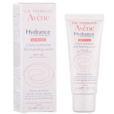 Крем для обличчя Avene Hydrance Optimale UV Riche SPF20 насичений зволожуючий для сухої та дуже сухої, чутливої шкіри, 40 мл