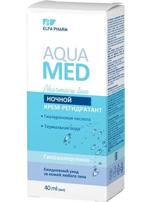 Крем-регідратант для обличчя Elfa Pharm Aqua Med нічний, 40 мл