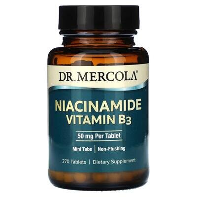 Ніацинамід (вітамін B3) Dr. Mercola Niacinamide Vitamin B3 50 мг, 270 таблеток