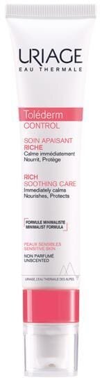 Крем для обличчя Uriage Tolederm Control Rich насичений заспокійливий для чутливої шкіри, 40 мл