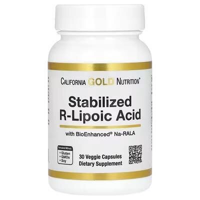 R-ліпоєва кислота California Gold Nutrition R-Lipoic Acid, 30 капсул