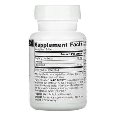 Малини листя екстракт Source Naturals Ellagic 300 мг, 60 таблеток