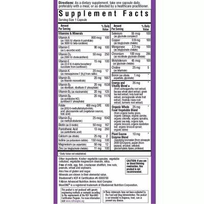 Мультивітаміни без заліза Bluebonnet Nutrition MAXI ONE Iron Free капсули №30