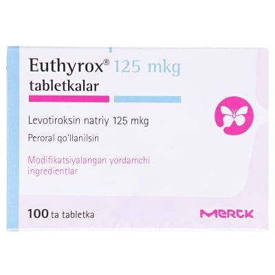 Еутирокс таблетки по 125 мкг №100 (25х4)