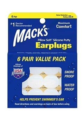 Беруші вкладки вушні MACK'S Pillow Soft 7 силіконові універсальні, білі, 6 пар