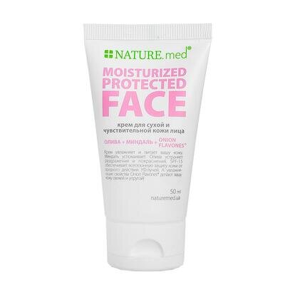 Крем для обличчя NATURE.med Захисне зволоження SPF15 для сухої та чутливої шкіри, 50 мл
