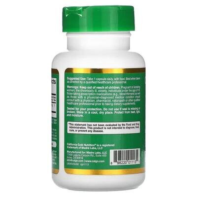 Екстракт листя оливкового дерева California Gold Nutrition Olive Leaf Extract 500 мг, 60 рослинних капсул