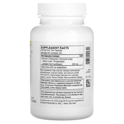 Фітосоми Куркуміну Thorne Research Curcumin Phytosome 500 мг, 120 капсул