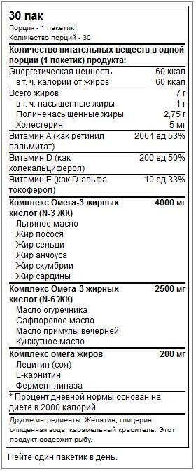 Жирні кислоти Universal Nutrition Animal Omega, 30 пакетиків