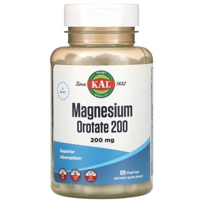 Магнію оротат KAL Magnesium Orotate 200 мг, 120 веганських капсул