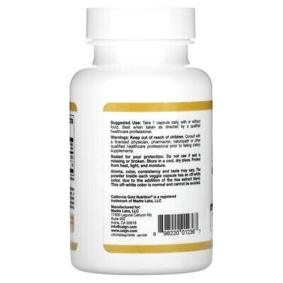 Вітамін С буферизований California Gold Nutrition Buffered Gold C 750 мг, 60 рослинних капсул