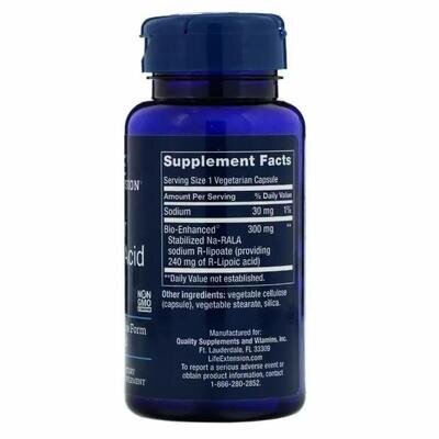 R-ліпоєва кислота Life Extension R-Lipoic Acid 240 мг, 60 капсул