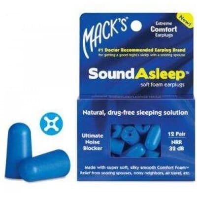 Беруші вкладки вушні MACK'S Sound Asleep 2140 поліуретанові, від шуму, сині, 12 пар