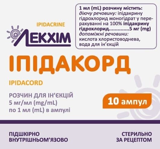Іпідакорд розчин д/ін. 5 мг/мл по 1 мл №10 в амп.