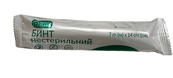 Бинт марлевий нестерильний Профі Фарм медичний 7 м х 14 см