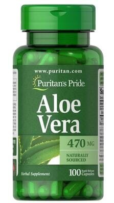 Екстракт Алое вера Puritan's Pride Aloe Vera 470 мг, 100 капсул