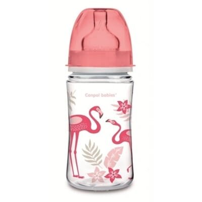 Пляшечка антиколікова Canpol Babies EasyStart PP Jungle 35/227_cor з широким отвором ,240 мл