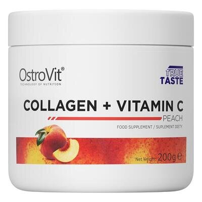 Колаген + вітамін С OstroVit Collagen + Vitamin C смак персик, 200 г