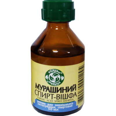 Мурашиний спирт-Вішфа розчин д/зовн. заст., спирт. по 50 мл у флак.
