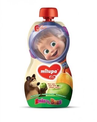 Пюре фруктове Milupa Маша і Ведмідь Яблуко і Груша для дітей з 6 місяців, 100 г