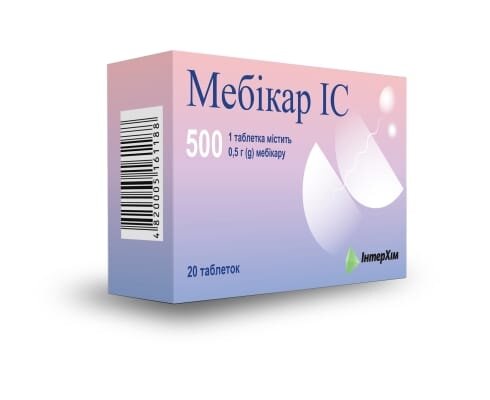 Мебікар IC таблетки по 0.5 г №20 (10х2)