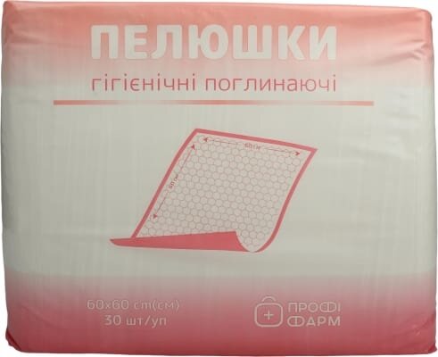 Пелюшки Профі Фарм одноразові гігієнічні 60 х 60 см, 30 шт