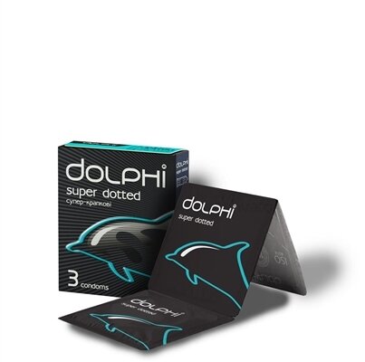 Презервативи Dolphi Super Dotted супер-крапкові, 3 штуки