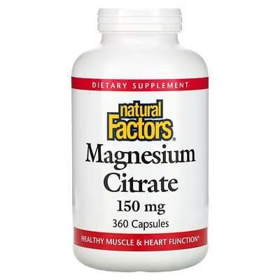 Магній цитрат Natural Factors Magnesium citrate 150 мг, 360 капсул