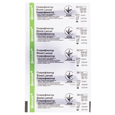 Скарифікатор Medicare S-BL стерильний, 200 штук