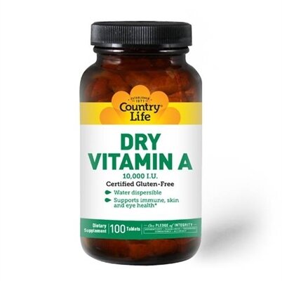 Вітамін А Country Life Dry Vitamin A 10 000 МО, 100 таблеток