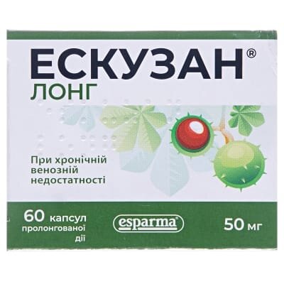 Ескузан лонг капсули прол./д. по 50 мг №60 (10х6)