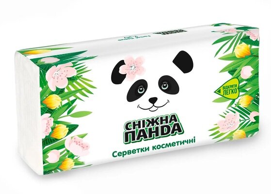 Серветки паперові Сніжна Панда двошарові білі, 150 шт