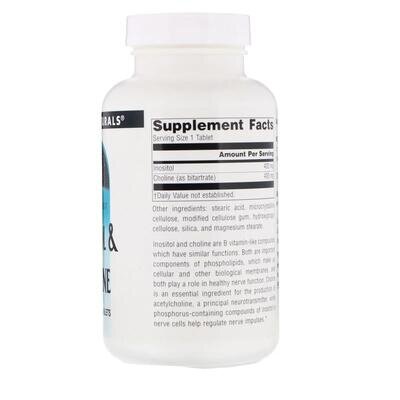 Інозитол та холін Source Naturals Inositol Choline 800 мг, 100 таблеток