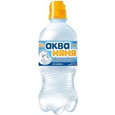 Вода питна Аква Няня негазована дитяча, кришка-непроливайка, 0,33 л