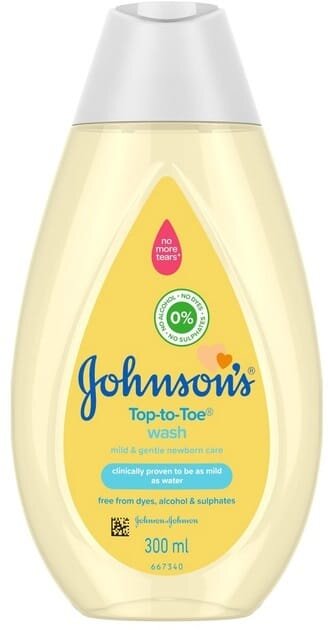 Пінка-шампунь для миття і купання Johnson's Baby Від маківки до п'яточок дитяча, 300 мл