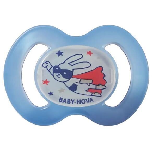 Пустушка силіконова Baby-Nova 24222-1 ортодонтична нічна, розмір 1, синя 0-6 місяців, 1 шт