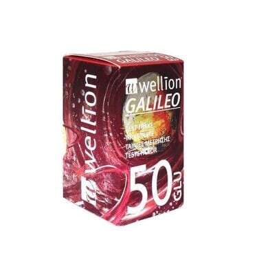 Тест-смужки Wellion Galileo Glu для тестування рівня глюкози в крові, 50 штук
