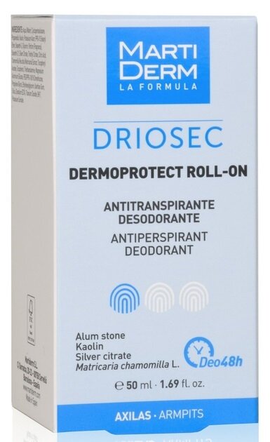 Дезодорант-антиперспірант кульковий Martiderm Driosec Dermoprotect 48h, 50 мл