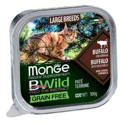Паштет Monge BWild Grain Free Large Breeds для кошенят та дорослих котів великих порід буйвол, 100 г