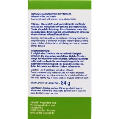 Вітаміни Sunlife A-Z + Lutein Completten каплети №60