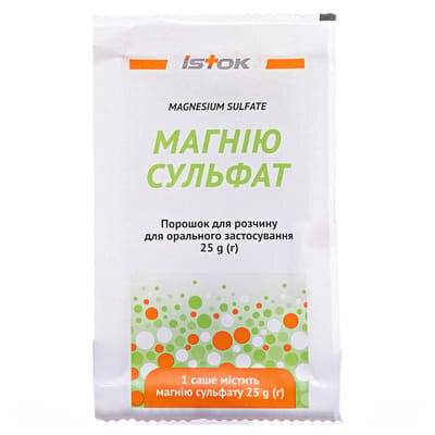 Магнію сульфат порошок д/приг. ор. р-ну по 25 г у саше