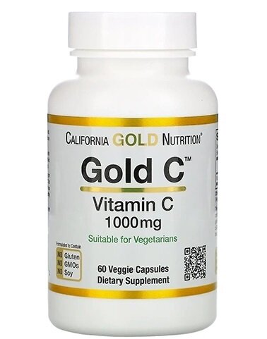 Вітамін C California Gold Nutrition Gold C 1000 мг, 60 капсул