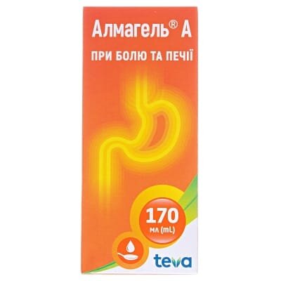 Алмагель А суспензія ор. по 170 мл у флак.
