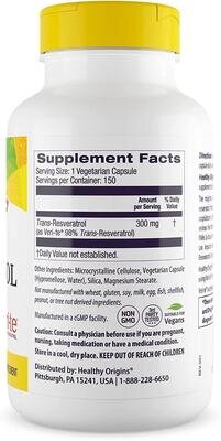 Ресвератрол Healthy Origins Resveratrol 300 мг, 150 капсул