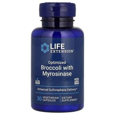 Брокколі с мірозиназою Life Extension Optimized Broccoli with Myrosinase, 30 вегетаріанських капсул