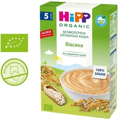 Каша безмолочна HiPP органічна Вівсяна, з 5 місяців, 200 г