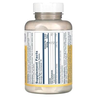 Кальцію цитрат Solaray Calcium Citrate 1000 мг смак апельсину, 60 жувальних таблеток