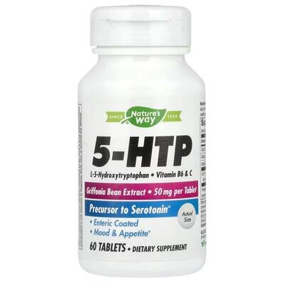 5-НТР Nature's Way 5-HTP 50 мг, 60 вегетаріанських таблеток
