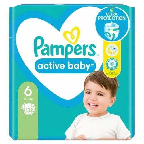 Підгузки дитячі Pampers Active Baby розмір 6, 13-18 кг, 32 шт