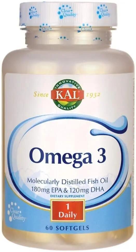 Омега-3 KAL Omega 3 1000 мг, 60 капсул